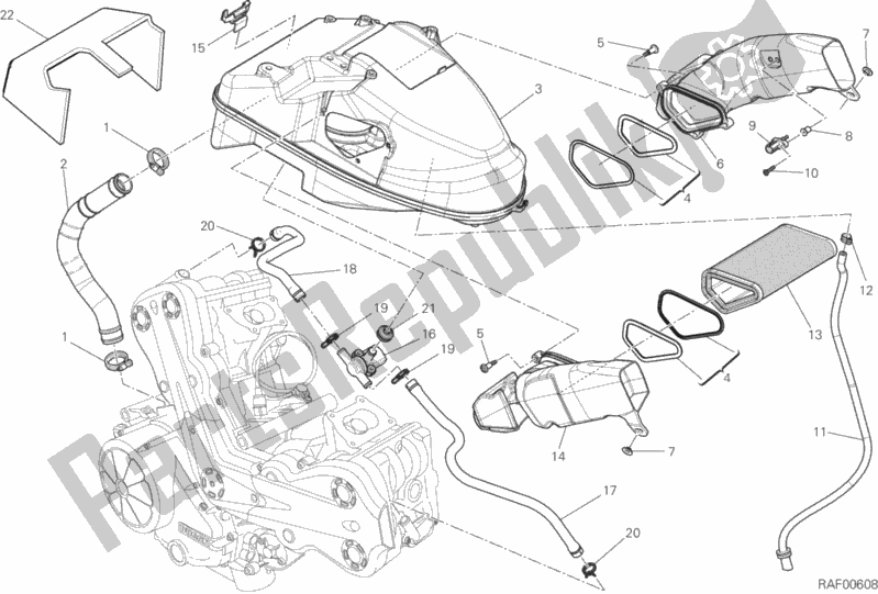 Todas as partes de Ingestão do Ducati Diavel Carbon FL 1200 2018